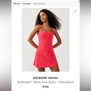 Outdoor Voices Move Free Dress in color Passionfruit (not available online)